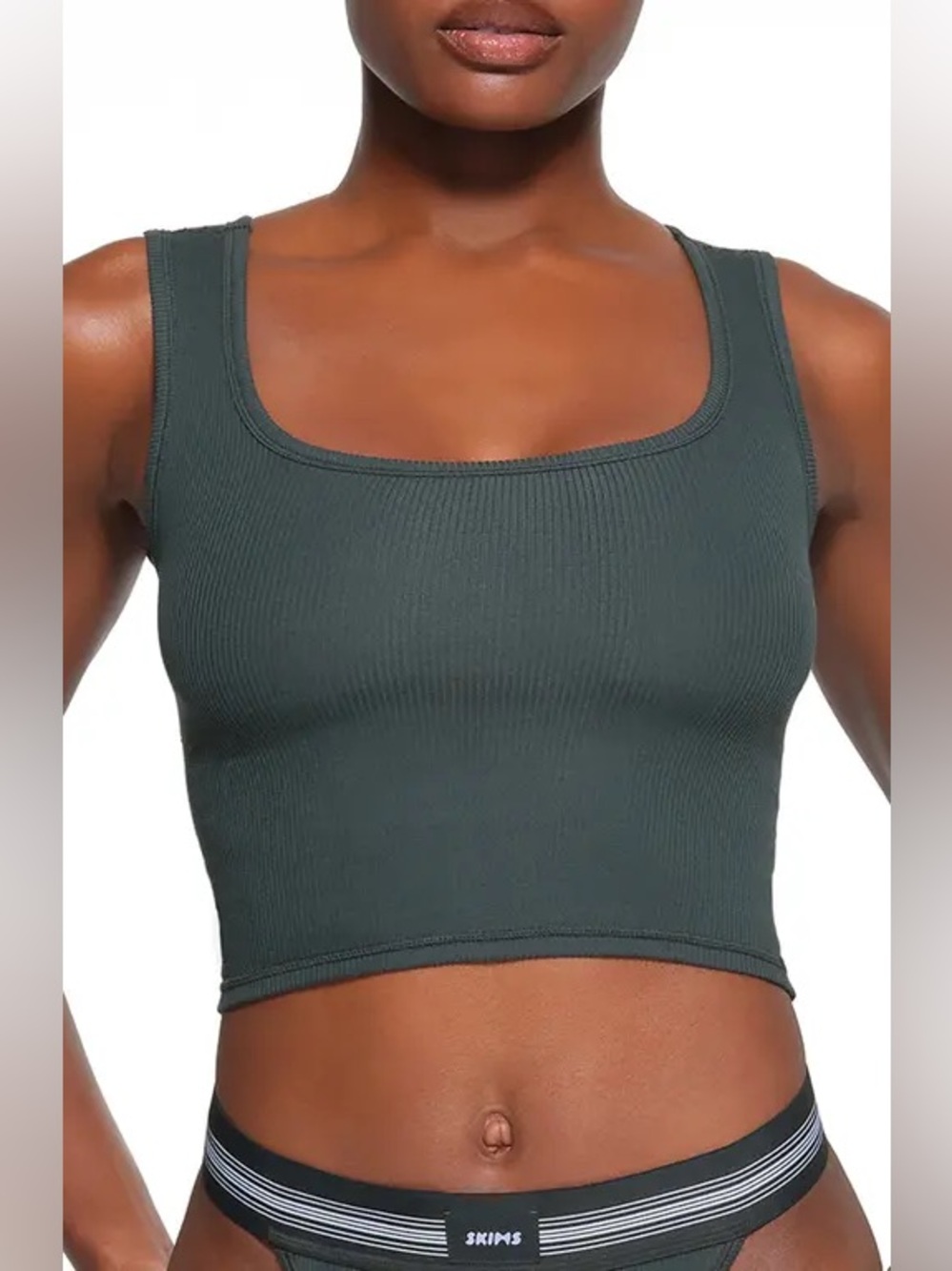 SKIMS Spruce Cotton Rib Tank - Picture 5 of 9